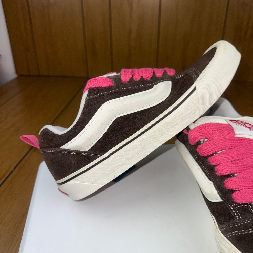 Vans Old Skool Pro Skate Shoes Brown Suede Pink Laces Womens 11 Mens 9.5